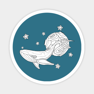 White whale among the stars Magnet